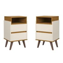 Kit 2 Mesa de Cabeceira Verona Com Gaveta e Nicho Superior