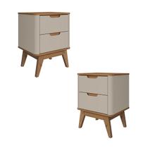 Kit 2 Mesa de Cabeceira Vicenza Quarto com 2 Gavetas Kit 2 Mesa de Cabeceira Vicenza Quarto com 2 Gavetas