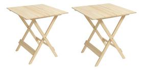 Kit 2 Mesa De Madeira Pinus Dobrável 60x60 Multiuso Portatil Pinus Kit 2 Mesa De Madeira Pinus Dobrável 60x60 Multiuso Portatil Pinus