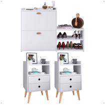 Kit 2 Mesas Cabeceira Dream Mesinha Lateral Cama Sapateira Vertical Milano Banquinho Organizador Quarto Branco - Lojas RPM Kit 2 Mesas Cabeceira Dream Mesinha Lateral Cama Sapateira Vertical Milano Banquinho Organizador Quarto Branco - Lojas RPM