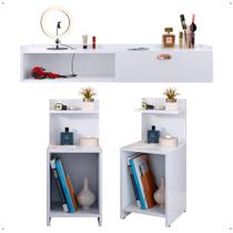 Kit 2 Mesas Cabeceira Mesinha Lateral Fantasy Branco Penteadeira Suspensa Camarim Decor Puxador Concha Quarto - Lojas RPM Kit 2 Mesas Cabeceira Mesinha Lateral Fantasy Branco Penteadeira Suspensa Camarim Decor Puxador Concha Quarto - Lojas RPM