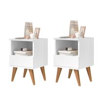 Kit 2 Mesas Cabeceira Pix compacta mesinhas com 1 gaveta estilo retrô cama criado para quarto casal solteiro ENVIA SOMENTE 02 KIT Kit 2 Mesas Cabeceira Pix compacta mesinhas com 1 gaveta estilo retrô cama criado para quarto casal solteiro ENVIA SOMENTE 02 KIT