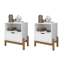 Kit 2 Mesas de Cabeceira 1 Gavetas 52x58cm Antares Kit 2 Mesas de Cabeceira 1 Gavetas 52x58cm Antares