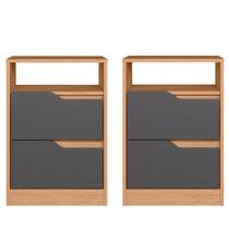 Kit 2 Mesas de Cabeceira 2 Gavetas Sara Flex