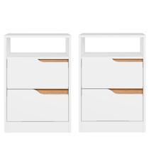 Kit 2 Mesas de Cabeceira 2 Gavetas Sara Flex