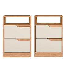 Kit 2 Mesas de Cabeceira 2 Gavetas Sara Flex