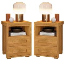 Kit 2 Mesas De Cabeceira 2 Gavetas Tóquio 100% Mdf - Casa Chick Cinamomo