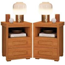 Kit 2 Mesas De Cabeceira 2 Gavetas Tóquio 100% Mdf - Casa Chick Nature