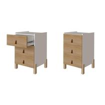 Kit 2 Mesas de Cabeceira 3 Gavetas Dumont Yescasa