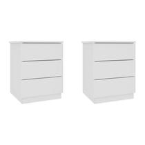 Kit 2 Mesas de Cabeceira 3 Gavetas Veronna Kit 2 Mesas de Cabeceira 3 Gavetas Veronna