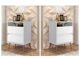 Kit 2 Mesas de cabeceira Angel Estilo Retrô Pés Palito Cores - JM Casa dos Móveis