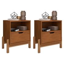 Kit 2 Mesas de Cabeceira Antares 1 Gaveta - Casa D
