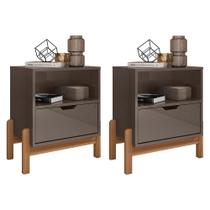 Kit 2 Mesas de Cabeceira Antares 1 Gaveta - Casa D