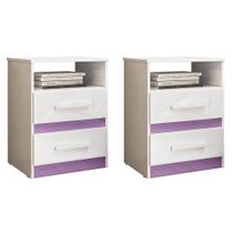 Kit 2 Mesas de Cabeceira Apolo 2 Gavetas - Moval