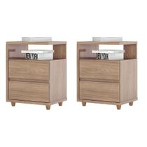 Kit 2 Mesas De Cabeceira Campeche Jequitibá Brilho - Henn