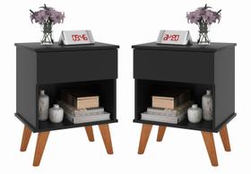 Kit 2 Mesas De Cabeceira Classic Duda Preto