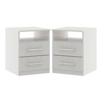 Kit 2 Mesas de Cabeceira com Gavetas 36x46Cm MDP 1040 Menu Móveis Kit 2 Mesas de Cabeceira com Gavetas 36x46Cm MDP 1040 Menu Móveis