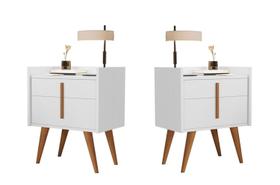 Kit 2 Mesas de Cabeceira Dama Pés Palito madeira cor Branco - Comprar Moveis para sua Casa Kit 2 Mesas de Cabeceira Dama Pés Palito madeira cor Branco - Comprar Moveis para sua Casa