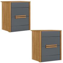 Kit 2 Mesas De Cabeceira Dhara 2 Gavetas 51 Cm Freijo Cinza Moval Kit 2 Mesas De Cabeceira Dhara 2 Gavetas 51 Cm Freijo Cinza Moval