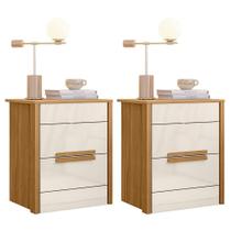 Kit 2 Mesas de Cabeceira Dhara 2 Gavetas - Moval