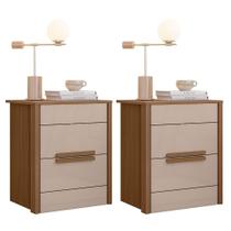 Kit 2 Mesas de Cabeceira Dhara 2 Gavetas - Moval