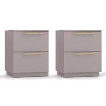 Kit 2 Mesas De Cabeceira Dubai 2 Gavetas Fendi VR