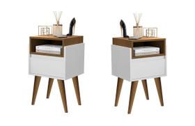 Kit 2 Mesas de Cabeceira Evora Pés Palito 30cm Cores - Comprar moveis de casa Kit 2 Mesas de Cabeceira Evora Pés Palito 30cm Cores - Comprar moveis de casa