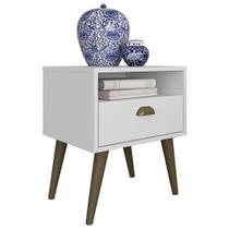 Kit 2 Mesas De Cabeceira Kiev Pé Palito 1 Gaveta E Nicho Branco - M.a Kit 2 Mesas De Cabeceira Kiev Pé Palito 1 Gaveta E Nicho Branco - M.a