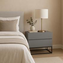 Kit 2 Mesas De Cabeceira mesa de cabeceira Estilo Industrial Compacto e Funcional Base Preto Kit 2 Mesas De Cabeceira mesa de cabeceira Estilo Industrial Compacto e Funcional Base Preto