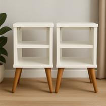 Kit 2 Mesas de Cabeceira Nicho Quarto Pés Retrô Reguláveis Kit 2 Mesas de Cabeceira Nicho Quarto Pés Retrô Reguláveis