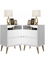 Kit 2 Mesas de Cabeceira Pés Palito 2 Gavetas Suto - Várias Cores - MJM Casa dos Moveis Kit 2 Mesas de Cabeceira Pés Palito 2 Gavetas Suto - Várias Cores - MJM Casa dos Moveis