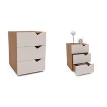 Kit 2 Mesas de Cabeceira Porto 3 Gavetas