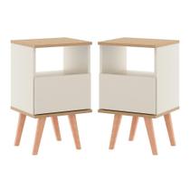 Kit 2 Mesas De Cabeceira Retrô 36x61cm Mdp 0636 Menu Móveis Champanhe Kit 2 Mesas De Cabeceira Retrô 36x61cm Mdp 0636 Menu Móveis Champanhe