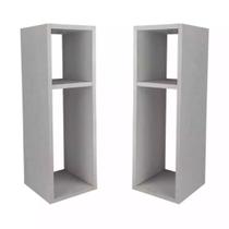 Kit 2 Mesas De Cabeceira Safira Pequena 20x20x60cm Branco Quarto Sala