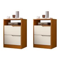 Kit 2 Mesas de Cabeceira Sole 2 Gavetas Flex - Móveis Albatroz