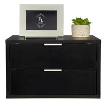 Kit 2 Mesas de Cabeceira Suspensa Preto de 2 Gavetas Com 50 Cm Enviamos Montada Kit 2 Mesas de Cabeceira Suspensa Preto de 2 Gavetas Com 50 Cm Enviamos Montada