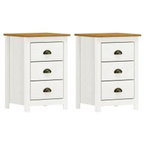 Kit 2 Mesas de Cabeceira Topázio 3 Gavetas - Finestra Móveis Kit 2 Mesas de Cabeceira Topázio 3 Gavetas - Finestra Móveis