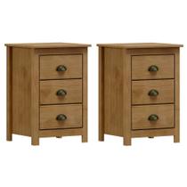 Kit 2 Mesas de Cabeceira Topázio 3 Gavetas - Finestra Móveis Kit 2 Mesas de Cabeceira Topázio 3 Gavetas - Finestra Móveis