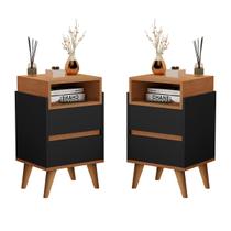 Kit 2 Mesas de Cabeceira Verona Pés Palito 2 Gavetas Cores - Comprar Moveis para sua Casa Kit 2 Mesas de Cabeceira Verona Pés Palito 2 Gavetas Cores - Comprar Moveis para sua Casa