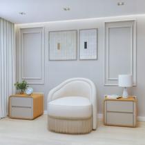 Kit 2 Mesas de Cabeceiras 2 Gavetas Loop