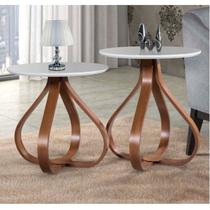 Kit 2 Mesas de Canto Redonda Bella Kit 2 Mesas de Canto Redonda Bella