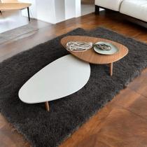 Kit 2 Mesas de Centro Orgânicas Pés Palito em Madeira Kit 2 Mesas de Centro Orgânicas Pés Palito em Madeira