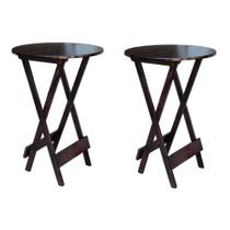Kit 2 Mesas de Madeira Bistrô Dobravel Ideal para Bar e Restaurante Imbuia Kit 2 Mesas de Madeira Bistrô Dobravel Ideal para Bar e Restaurante Imbuia