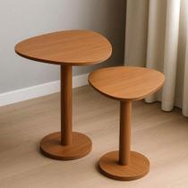 Kit 2 Mesas Laterais de Canto Monopé com Tampo Orgânico Kit 2 Mesas Laterais de Canto Monopé com Tampo Orgânico