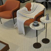 Kit 2 Mesas Laterais NORINA - BAIXA / MÉDIA, tampo redondo Imerso e base Aço Corten.