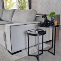 Kit 2 Mesas Lateral com Espelho - Mesinha de Apoio + Cores Kit 2 Mesas Lateral com Espelho - Mesinha de Apoio + Cores