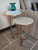 Kit 2 Mesas Lateral de ferro - Mesinha Canto - Apoio Esquina - Aztec Gold Kit 2 Mesas Lateral de ferro - Mesinha Canto - Apoio Esquina - Aztec Gold