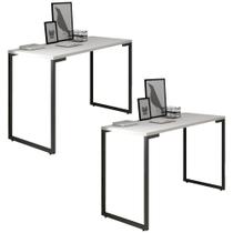 Kit 2 Mesas Para Computador Escrivaninha 120cm Estilo Industrial New Port F02 Branco - Mpozenato Kit 2 Mesas Para Computador Escrivaninha 120cm Estilo Industrial New Port F02 Branco - Mpozenato