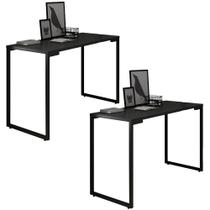 Kit 2 Mesas Para Computador Escrivaninha 120cm Estilo Industrial New Port F02 Preto - Mpozenato Kit 2 Mesas Para Computador Escrivaninha 120cm Estilo Industrial New Port F02 Preto - Mpozenato