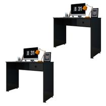 Kit 2 Mesas para Computador Notebook Escrivaninha 101cm Dubai Preto - Mpozenato Kit 2 Mesas para Computador Notebook Escrivaninha 101cm Dubai Preto - Mpozenato